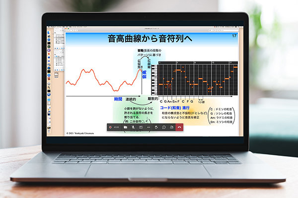 弦の伸縮を波形に変換。その波形に合わせ、音階を割り当てます