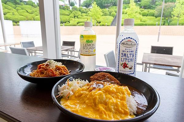 学食ランチ体験では、オムレツカレーやパスタ、ロコモコ丼などを無料で提供。快適な環境の中で食事を楽しみながら、学食の雰囲気を味わいました。